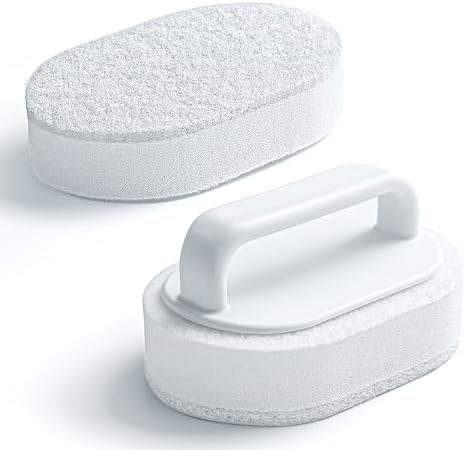 Lumkew Bath Tub Scrubber Non Scratch Cleaning Sponge 2 PCS Heavy Duty Scrub Tool