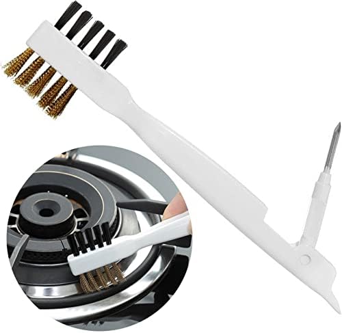 Kitchen Cleaning Scrub Brush with Brass Wire and Nylon Bristles Cooktop Scraper and Stainless Steel Nail