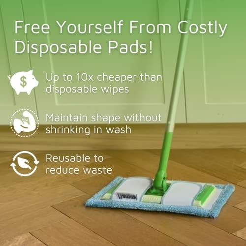 F Flammi Reusable Mop Pad for Swiffer Sweeper Mop 125 Inch 4 Pack