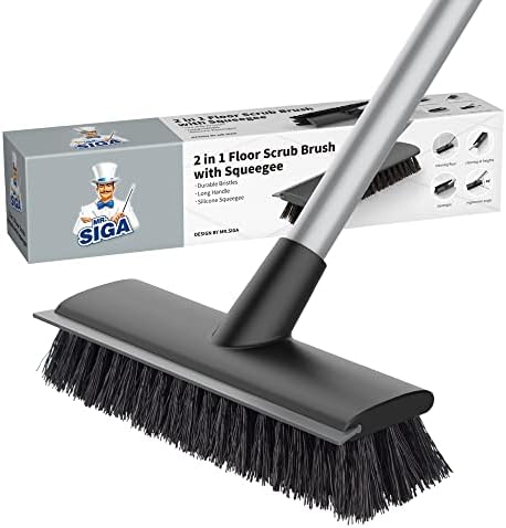 MRSIGA 2 in 1 Floor Scrub Brush with Long Handle