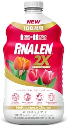 PINALEN 2X Max Aromas Concentrated All Purpose Cleaner - Floral Delight Scent - 108 fl oz