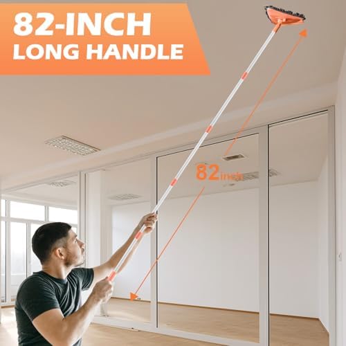 RONSUNG Wall Cleaner Triangle Mop with 82 Long Handle