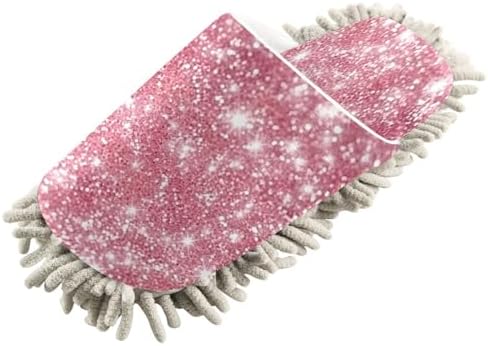 Bulletgxll Pink Glitter Mopping Slippers Washable