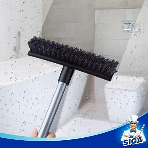 MRSIGA 2 in 1 Floor Scrub Brush with Long Handle
