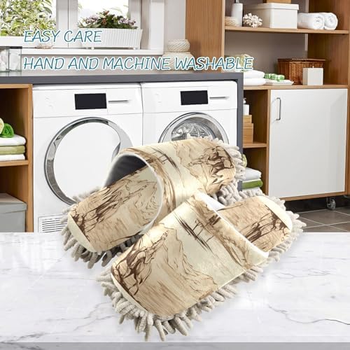 Bulletgxll Men Riding Horses Mopping Slippers Washable