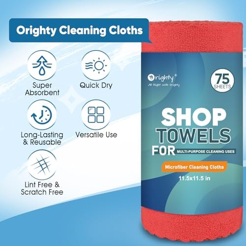 Orighty Microfiber Cloths 75 Sheets Red 115 x 115