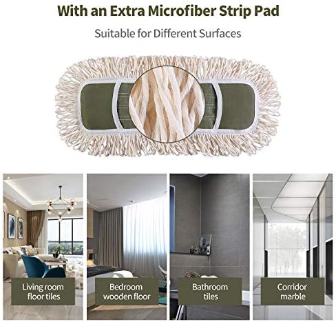 Eyliden Dust Mop with Reversible Pads and Height Adjustable Handle