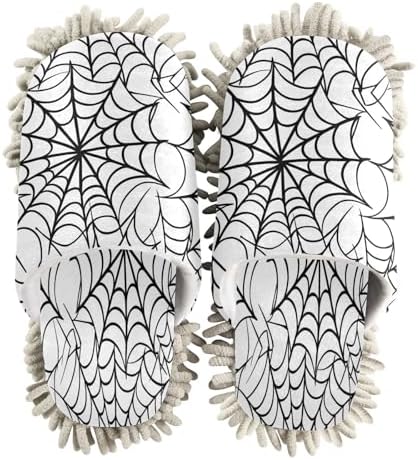Zhirexin Halloween Black Web Cleaning Slippers