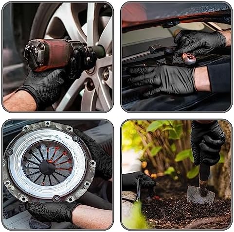 WECARE 8 Mil Nitrile Gloves - Diamond Grip Powder Latex Free