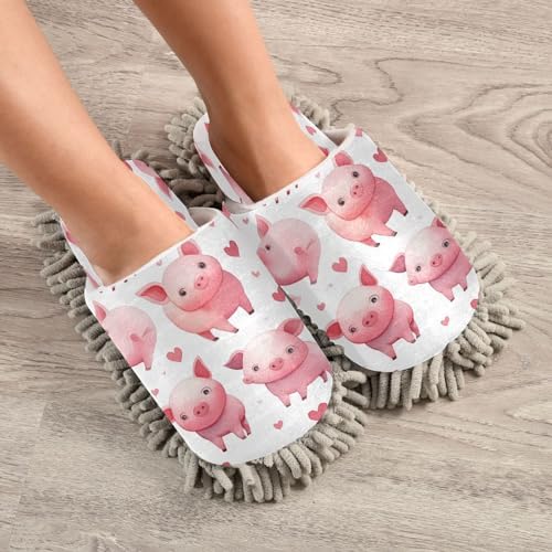 Pink Pigs Microfiber Cleaning Slippers for Daily Use