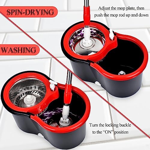 Gzdisbek Spin Mop Bucket Set with Wringer 1