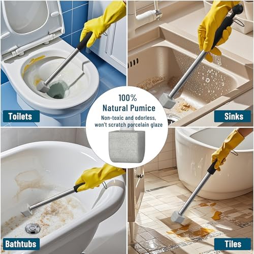 YINGMORE Extra Long Handle Pumice Stone for Toilet Cleaning