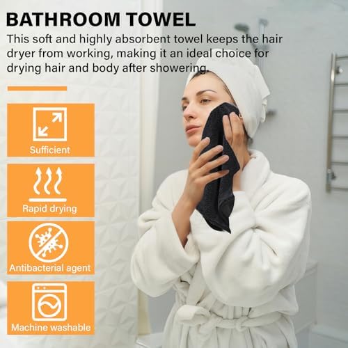Shiny Bath Wipes 5pcs Grey Microfiber Drying Cloths