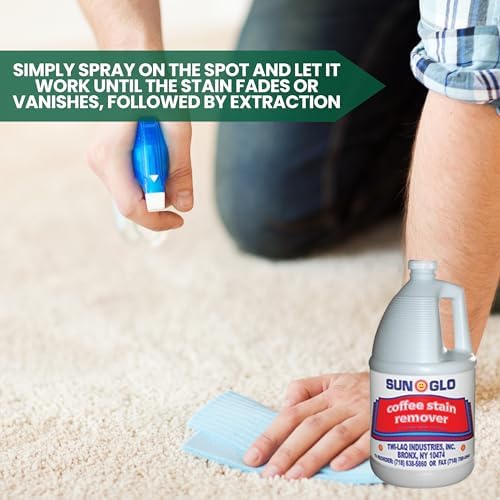 Sun-Glo Ultra-Efficient Coffee Stain Remover for Upholstery Carpet - 4x1 Gallon Case