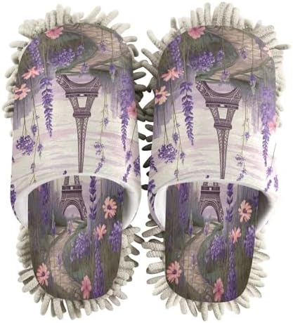 Bulletgxll Lavender Mop Slippers - Washable and Comfortable