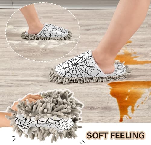 Zhirexin Halloween Black Web Cleaning Slippers