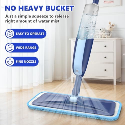 MANGOTIME Microfiber WetDry Mop with 4 Reusable Pads