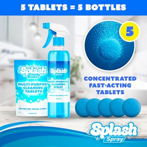 Splash Spray Multi-Purpose Cleaning Tablets - 5 Tablets and Spray Bottle