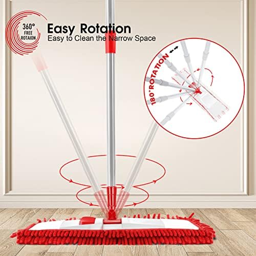 MASTERTOP Microfiber Dust Mop with Adjustable Handle