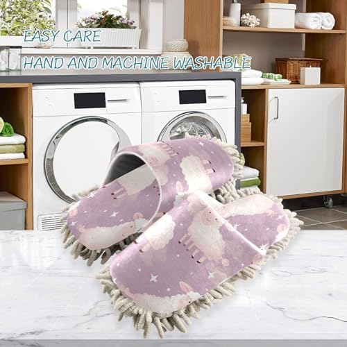 Zhirexin Cute Sheep Mop Slippers for Men Women