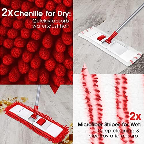 MASTERTOP Microfiber Dust Mop with Adjustable Handle