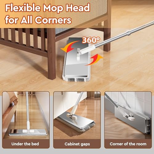 SWIFTIRON Mop Set with Bucket and Wringer 4 Refills Included