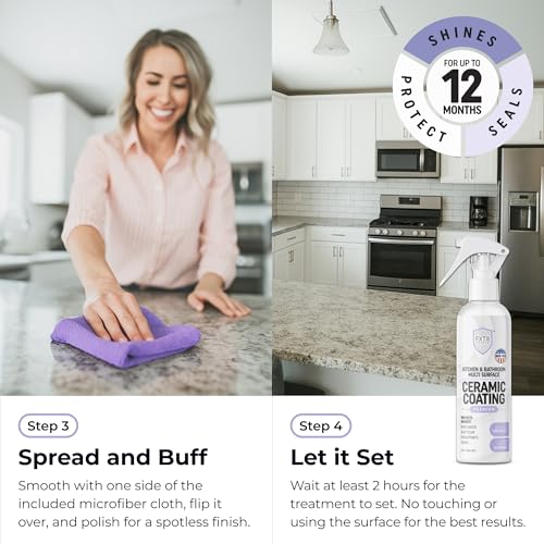 Fixture Shield Home Ceramic Coating Spray 8 oz - Durable SiO2 Hydrophobic Protection for Kitchen Bath