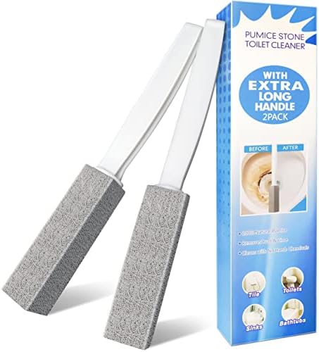 4TH Pumice Stone Cleaning Stick with Extra Large Handle - 2 Pack