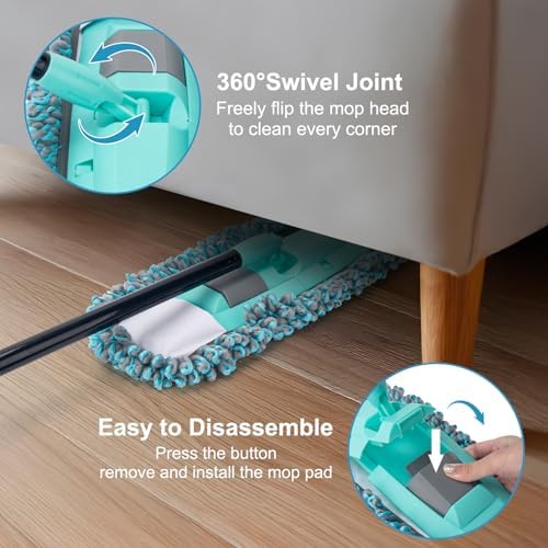 KeFanta Dual Mop Pads Dust Mop for Hardwood Floors