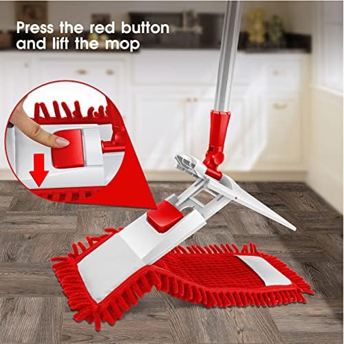 MASTERTOP Microfiber Dust Mop with Adjustable Handle
