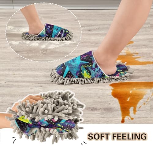 Bulletgxll Coral Shark Microfiber Cleaning Slippers - L Size