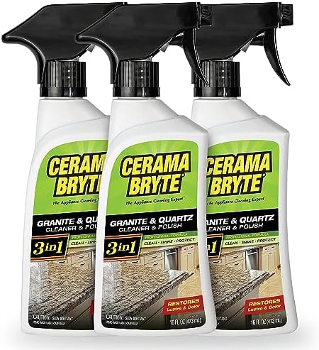 Cerama Bryte 3-in-1 Granite Quartz Cleaner Polish 16 Oz 3 Count