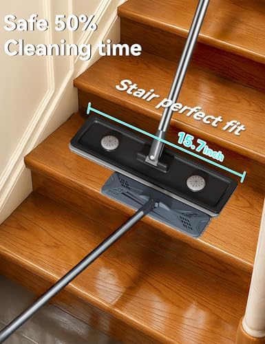 CTIME Flat Mop and Bucket Set with 6 Pads