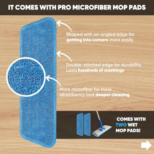 18 Microfiber Vinyl Plank Floor Mop - Heavy Duty Reusable