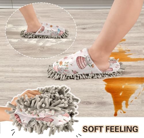 Zhirexin Mop Slippers for House Floor Cleaning