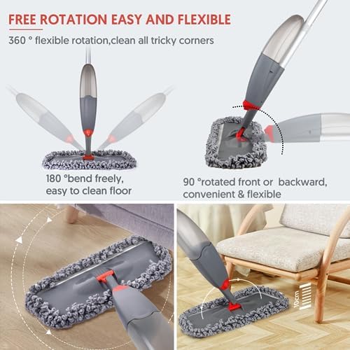 Domi-patrol Microfiber Spray Floor Mops for Hardwood Tile Cleaning