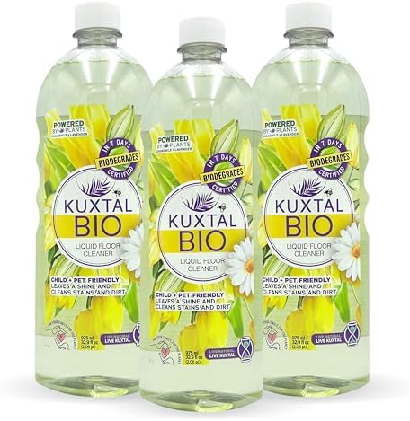 KUXTAL Liquid Floor Cleaner 3 Pack - Biodegradable Eco-Friendly