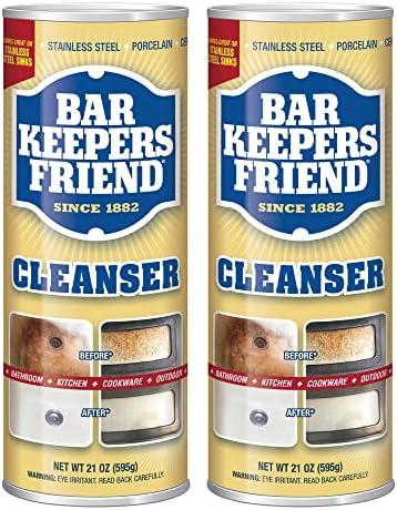 Bar Keepers Friend Powder Cleanser 21 oz - Multipurpose Cleaner for Kitchen Bathroom More