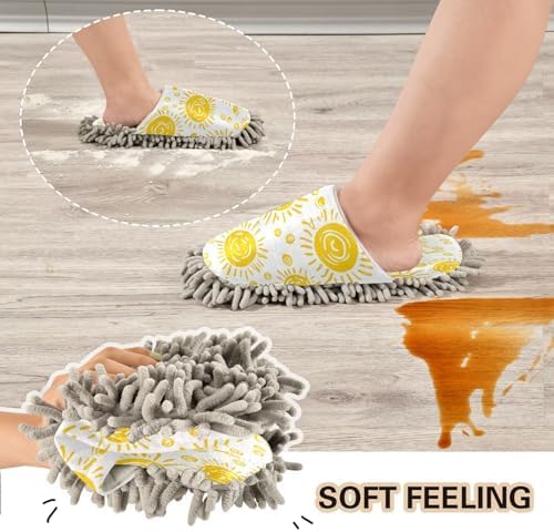 Bulletgxll Swirling Suns Mop Slippers Washable 1