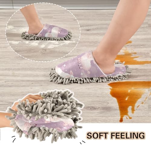 Zhirexin Cute Sheep Mop Slippers for Men Women