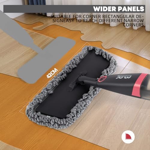 BUUROOHM Microfiber Spray Mop with 4 Pads and Scraper