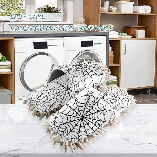 Zhirexin Halloween Black Web Cleaning Slippers