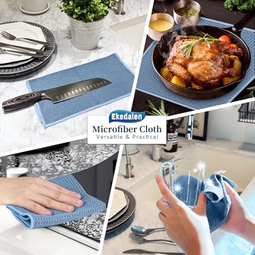 Ekedalen Waffle Weave Microfiber Cleaning Cloth 6 Pack