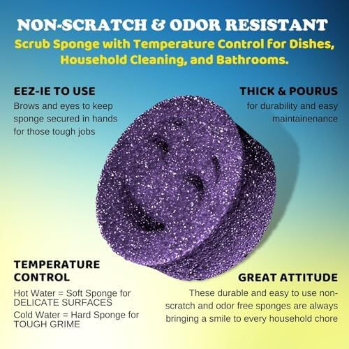 Smilyeez Scrub Moji Sponge Set of 3 - Purple 1