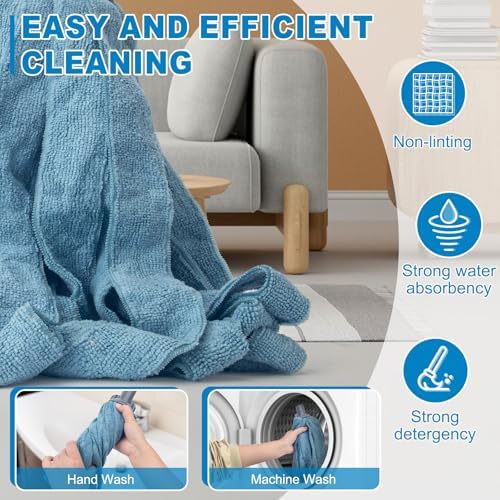KeFanta Floor Mop with 2 Microfiber Heads and 32-inch Handle