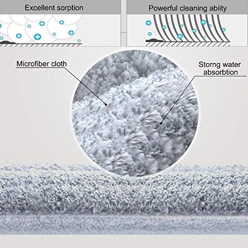 YOUSHANGJIA Microfiber Floor Mop - 15 Inch with 4 Washable Pads and Adjustable Handle