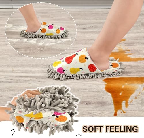 Burbuja Halloween Pumpkins Mop Slippers for Home Cleaning
