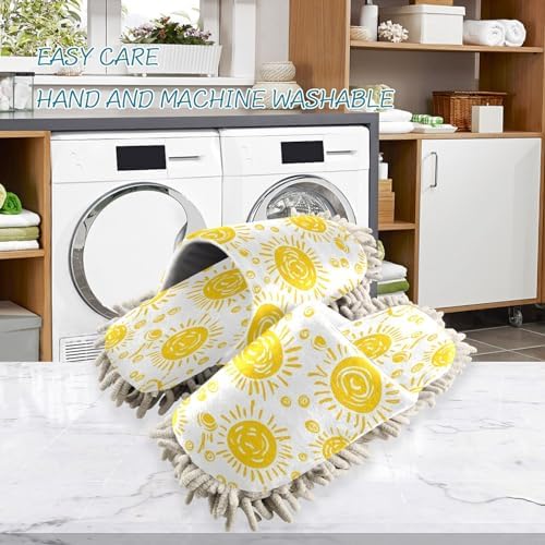 Bulletgxll Swirling Suns Mop Slippers Washable 1