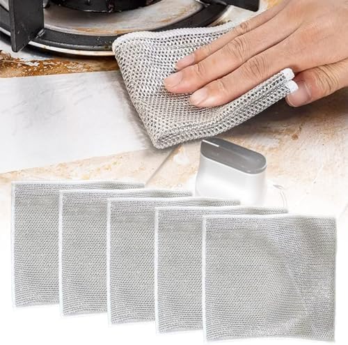 Cecurpo Multipurpose Metal Dishwashing Rags 5PCS