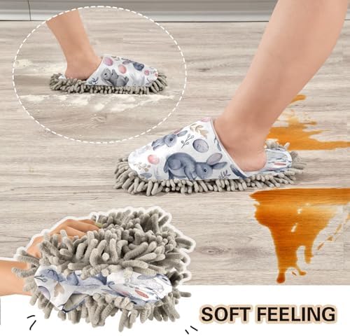 Zhirexin Microfiber Mop Slippers for Men Women Floor Cleaning